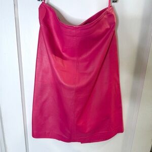 Hot Pink Leather Women's Skirt